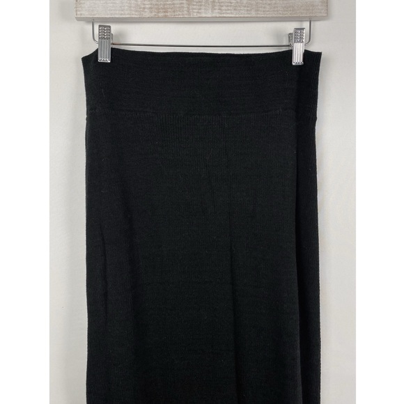 Free People Womens Golden Hour Maxi Skirt L Black Grunge Slit Straight Minimal - Picture 4 of 11